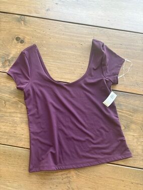 Old Navy Scoop Neck Short Sleeve Top - Plum